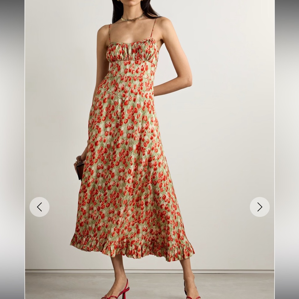 Floral Red and Cream Women's Skirt